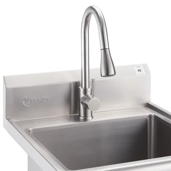 TRINITY Stainless Steel Utility Sink with Pull-out Faucet