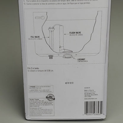 ACE Plumbing Toilet Tank Flush Valve White Plastic 4299723 (New)