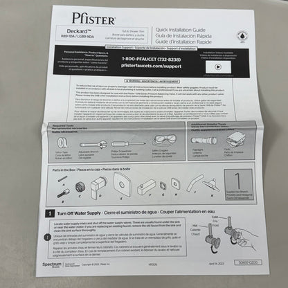 PFISTER Bathroom Shower Faucet Polished Chrome L09222023